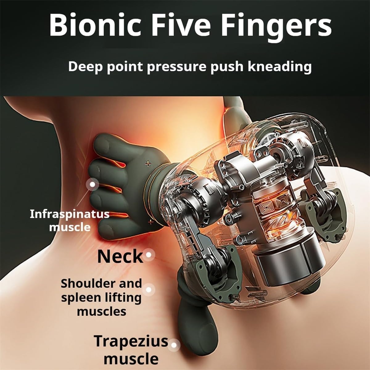 Smart Finger Pressure Neck Massager – Electric Deep Kneading Heated Back & Shoulder Massager - Image 4