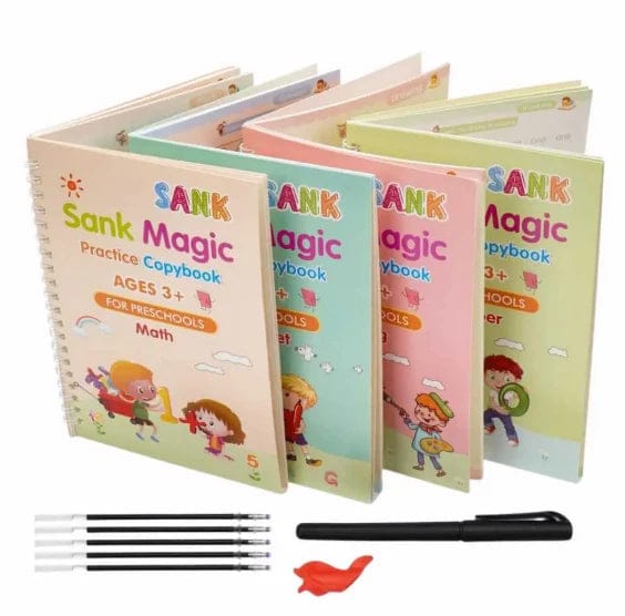 Kids Magic Practice Book Set of 4-Kids learning for Home and school with 10 refill pens alternate view